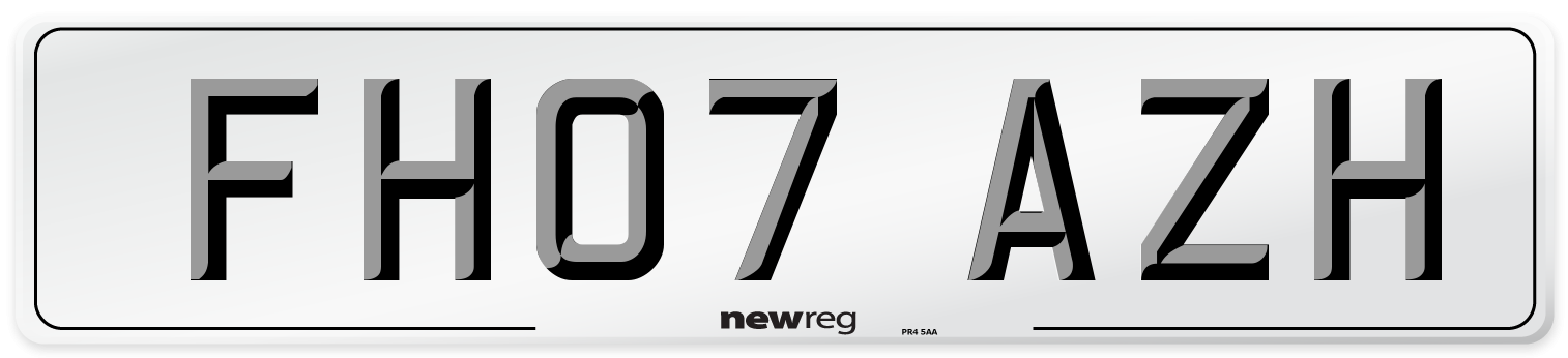 FH07 AZH Number Plate from New Reg